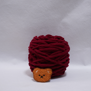 1Thread Balls+1Teddy Bear Jewelry Colorful Handmade Gift Woven Scarf Thread DIY Ice Stripe Thread Thick Yarn Ball