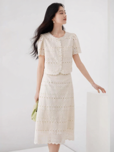 XIANGYING | Chic Lace Cotton Summer Suit Dress New 2026 Style