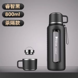 Nam Công Suất Lớn 2 Lớp Thủy Tinh Borosilicate Cao Trà Chống Rơi Di Động Riêng Biệt Trà Nước Phong Cách Nhật Bản Cốc