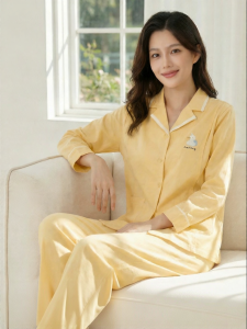 SHI YUE JIE JING | Cotton Postpartum Nursing Sleepwear Set Thin Type
