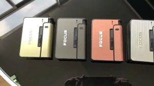 Kotak Rokok Fokus dengan Saku Pemantik Roko Gas Wadah Bungkus Kemasan Aluminium Metal Terlaris