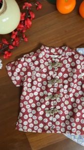 LEWIS EMMA - Han Qipao Top (2-14 Tahun) Baju Imlek Anak Laki-Laki / Atasan Cheongsam Lengan Pendek