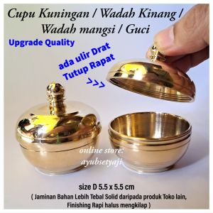 Guci Kuningan Antik Wadah cocoh kinang Hiolo Gentong mangkuk kecil cupu 02 kuningan Brass alat tumbuk sirih Holder Dupa Kendi Kuningan Wadah Batu Merah Delima wadah mangsi tinta cawan Brass