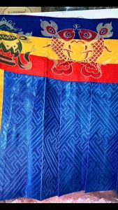 Rèm quây trang trí ban thờ mật tông chất liệu vải gấm Tây Tạng kiểu 4