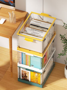 Large Capacity Foldable Plastic Transparent Storage Box for Books Student Dormitory Organizer Box Book Box by Ceramic Creative