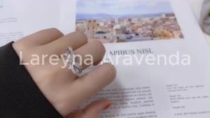 Lareyna Aravenda Cincin Wanita Korea Silver S925 Pita Crystal Mewah CC017