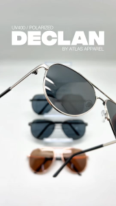 DECLAN Mens Polarized Aviator Sunglasses (Size 56) - UV Protection Medium Fit