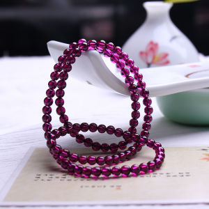 Brazil Collection Grade Garnet Bracelet Womens 3 Circle Imperial Purple Multi-Wrap Bracelet Birthday Gift