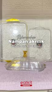 Eatkit Food Tray: Nampan Saji Transparan Aesthetic Dengan Tutup Wadah Buah & Roti Serving Platters