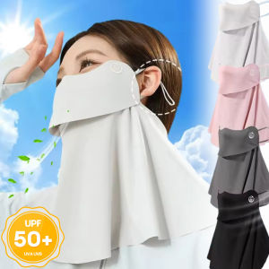 หน้ากากกรองแสงผ้าคลุมหน้าผ้าไหมน้ำแข็งกันยูวีสำหรับผู้หญิงสำหรับฤดูร้อนขี่กลางแจ้ง