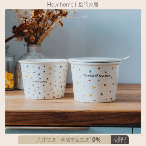 Bát Đựng Mì Nêm Bằng Gốm Sứ Dung Tích Lớn Có Nắp Đậy Có Thể Chịu Nhiệt Được Thiết Kế Hình Ngôi Sao Dễ Thương Dùng Cho Người Lớn Và Trẻ Em