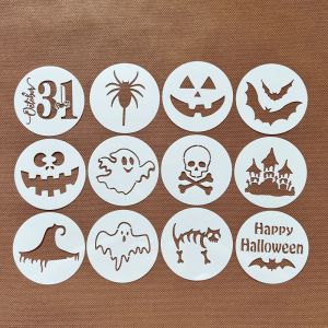 Halloween Cartoon Pattern Graffiti Painting Template Ruler Student Notebook Wall Art Spray Flower Printing Auxiliary Tool