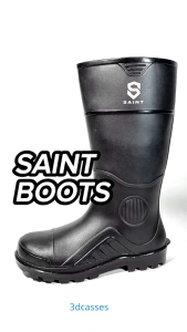 SAINT Boots Hitam - Sepatu Boot PVC Pria/ Wanita