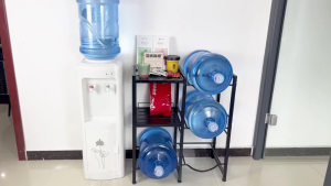 Heavy-Duty 3-Tier Water Rack Stand With 2 Storage Shelves Round Water Gallon Organizer Mineral Water Dispenser Stand For Home  Office
