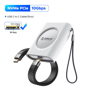 ORICO | ORICO M.2 2230 NVMe SSD Enclosure USB C 3.2 Gen 2 Type-C 10Gbps to NVMe PCI-E Adapter Aluminum External for iPhone15/16 Pro iPad
