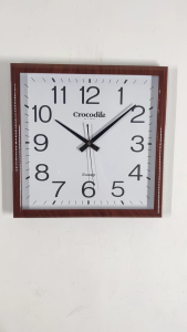 100% ORIGINAL CROCODILE Silent Sweep Square Analog Wall Clock (Jam Dinding) CW9006AKS