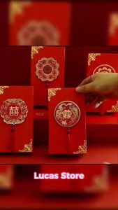 Hộp Nạp Tài Song Hỷ Ăn Hỏi Đựng Tiền Sính Lễ Cưới - Hoạ Tiết In 3D Cao Cấp