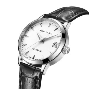 Seagull Automatic Mechanical Wristwatch for Ladies Waterproof Leather Strap Buckle Casual Business Watch 6042L