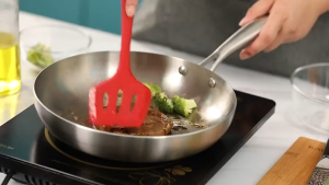 (COD) 304 Stainless Steel Frying Pan Non-Stick Frying Pan Induction Cooker Gas Stove Compatible