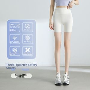 miiow | High Waist Yoga Fitness Pants Womens Summer New Style Cat Person Three-Quarter Sharkskin Pants Tummy Control Cycling Bottoms