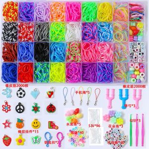 36 Grid Karet Gelang Pelangi Untuk DIY Ikat Rambut atau Mainan Pendidikan Anak