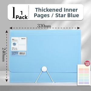deli | Multilayer Large Capacity Transparent Document File Folder A4