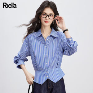puella | Wrinkle-Resistant Stylish High-Waist Stripe Shirt