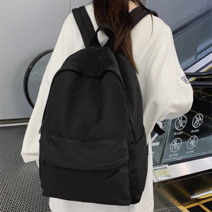 Non-Printed Schoolbag Female College Student K-style Ins Large Capacity Minimalist Pure Color Backpack Middle School Students Backpack Male