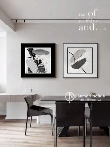 Abstract Black White Gray Elegant Art Decor Wall Paintings for Dining Living Room