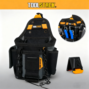 TOOLSTACK Small Electricians Pouch Tool Belt Multifunctional Pockets Tool Pouch Electrician Plumber Maintenance Worker Tool Bags