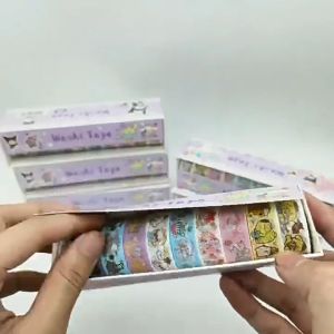 Sanrio สติกเกอร์เทปวาชิ ลายการ์ตูน สําหรับตกแต่งสมุดภาพ เครื่องเขียน