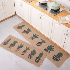 VIKAMA Bohemian Geometric Kitchen Carpet Anti slip Washable Floor Mat Wear resistant and Dirty Laundry Room Home Decoration