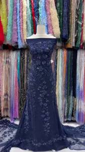 Luxury African Sequence Lace Fabric 2026 High Quality Sequins Lace Embroidery Beaded Mesh Fabric for Women Wedding Party M242-1