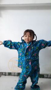 Áo mưa bộ cho bé từ 3 đến 11 tuổi vải dù chống thấm nước Kara House - Áo mưa trẻ em 1 đầu - Áo mưa cho bé trai bé gái - Quần áo đi mưa