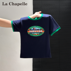La Chapelle | Print Design Slim Fit Retro Color Block T-Shirt