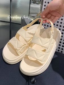 Thin Strip Womens Casual Slip-On Flat Roman Sandals Summer Fashion Versatile Pure Color Low Heel Open-Toe Plastic Cushioning