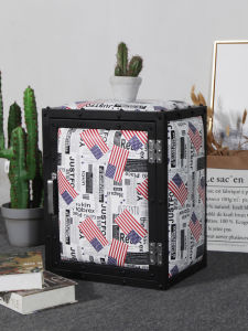 Retro Industrial Style Single Door Cabinet with Storage Iron Art Mini Cabinet Customizable Design for Adults