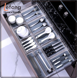 Lefang Kitchen Drawer Storage Organizer Desk Drawer Multipurpose Clear Plastic Storage Bins For Jewelries Kitchen Gadgets