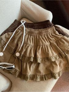 กระโปรงทรงเอผ้าลูกไม้สไตล์เกาหลีฤดูใบไม้ร่วงและฤดูหนาวใหม่ดีไซน์กระโปรงสั้นทรงเค้กแฟชั่นอเนกประสงค์สำหรับผู้หญิง