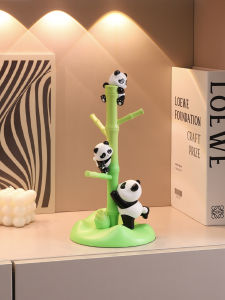 Creative Cute Panda Key Storage Rack Entrance Decorations Moving Gift Home Decoration Resin Craft Half Handmade Multi-Function