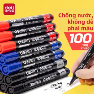 deli | Bút Lông Dầu Mực Dày Chống Thấm Nước Chống Bám Dầu Không Phai Màu