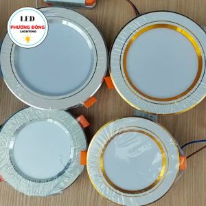 [ BẢO HÀNH 12 THÁNG ] Đèn LED Âm Trần 3 Màu Viền Vàng Viền Bạc 7w  9w
