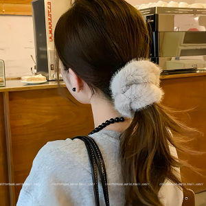 Retro Plush Fox Fur Headbands Womens Hair Ties Elastic Hair Bands Autumn Winter Fashion Hair Accessories Stylish Hair Rings