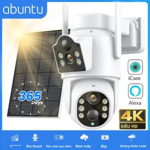 Camera Giám Sát Ngoài Trời Năng Lượng Mặt Trời 8MP 4K WiFi Với Hai Ống Kính Và Màn Hình Phát Hiện Chuyển Động PIR Chế Độ Chờ 365 Ngày Cho An Ninh