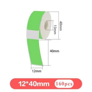 160pcs/1Roll P12 P15 Thermal Label Sticker 12mm*40mm Tape Compatible Phomemo D30 Q30 Marklife P11 P50 L12 DELI Q2 Labeller