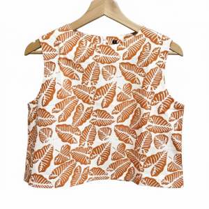 ❤️❤️Orange Leaves Pattern Batik Stamp L Size Top Sleeveless❤️❤️