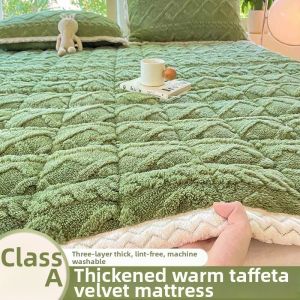 Winter Warm Thick Taffeta Velvet Mattress Pad Single Size