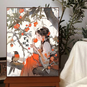 New Chinese Style Numbered Oil Painting DIY Hand-painted Coloring Living Room Decorative Artwork with Frame