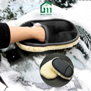 Gang tay rửa xe ô tô xe máy lông cừu chuyên dụng Bao gang tay lau rửa xe khô ướt Sợi microfiber siêu mềm