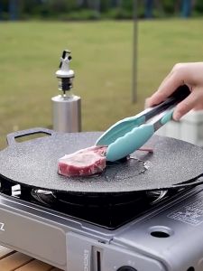 ถาดอบมัลติฟังก์ชั่น เคลือบกันติด กระทะปิ้งย่าง ไม่ติดกระทะ กระทะย่าง กระทะปิ้งย่างสไตล์เกาหลี กร พกพาสะดวกกระทะแคมป์ปิ้ง frying pan 24/28/32/38